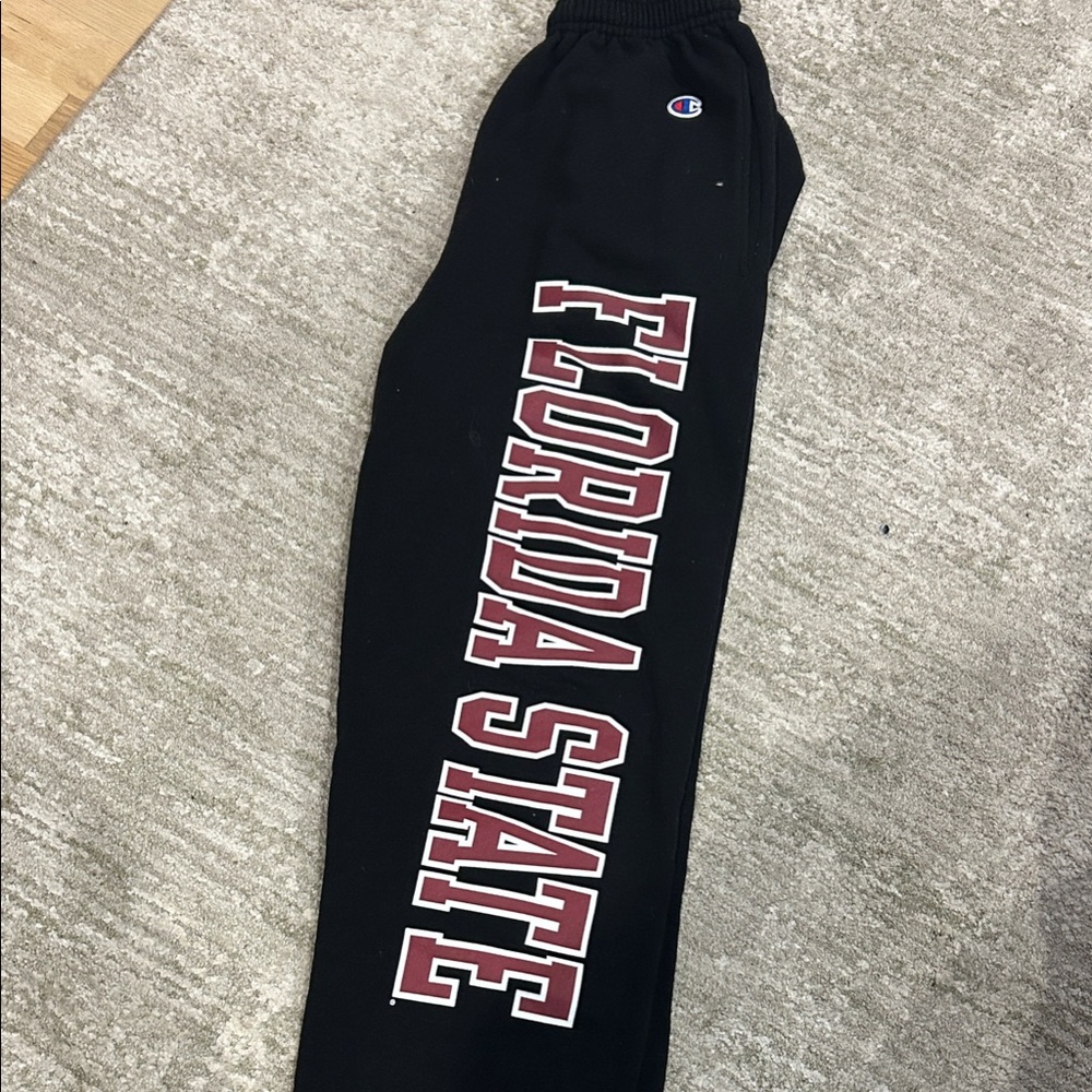 Champion Kids Black Joggers with Red Lettering